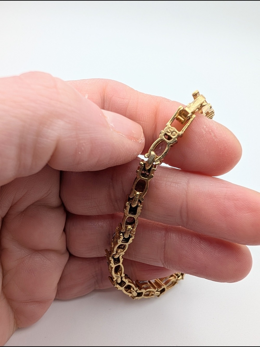 Vintage Y2K Gold Tennis Bracelet Purple CZ - Picture 4 of 6